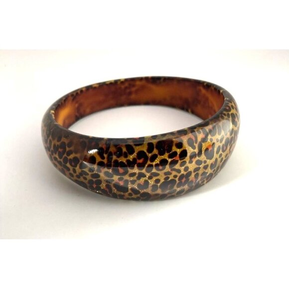 Set of 3 Acrylic Animal Leopard Print Chunky Bracelet Bangles - Picture 9 of 12